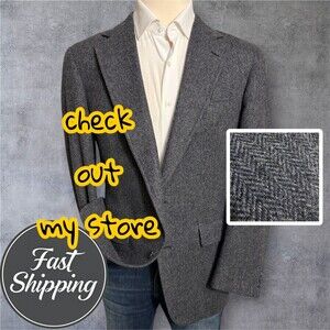 JOS A BANK Vintage Men's 42R Wool Blazer Sport Coat Two-Button Jacket TWEED WOOL